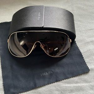 PRADA aviators gold frame , amber lenses . EUC!